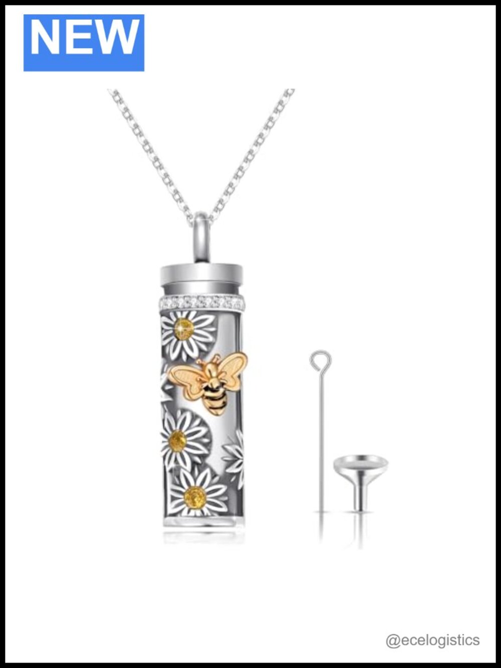 Sterling Silver Skull Urn Necklace Memorial Ash Keepsake Pendant Cremation